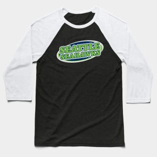 SEATTLE SEAHAWKS LOGO GREEN CIRCLE Baseball T-Shirt